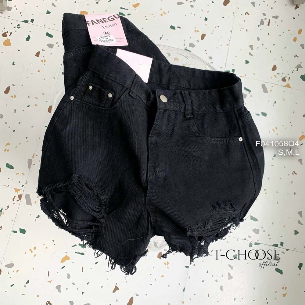 Quần short jean lai mài rách lưng cao hàng đẹp! (Hàng sẵn)