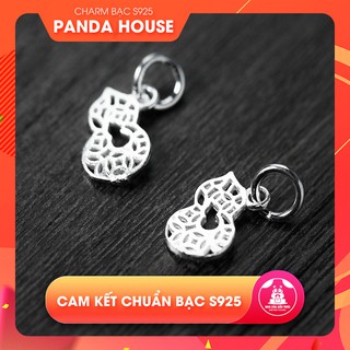 Charm bạc s925 hình hồ lô khắc đồng xu may mắn size 9x12mm - Panda House