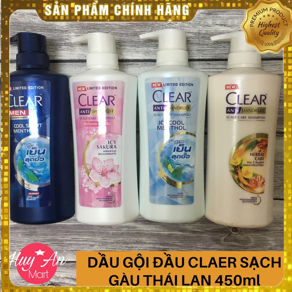 Dầu gội đầu Clear SẠCH GÀU hương hoa anh đào Thái Lan 435ml mẫu mới