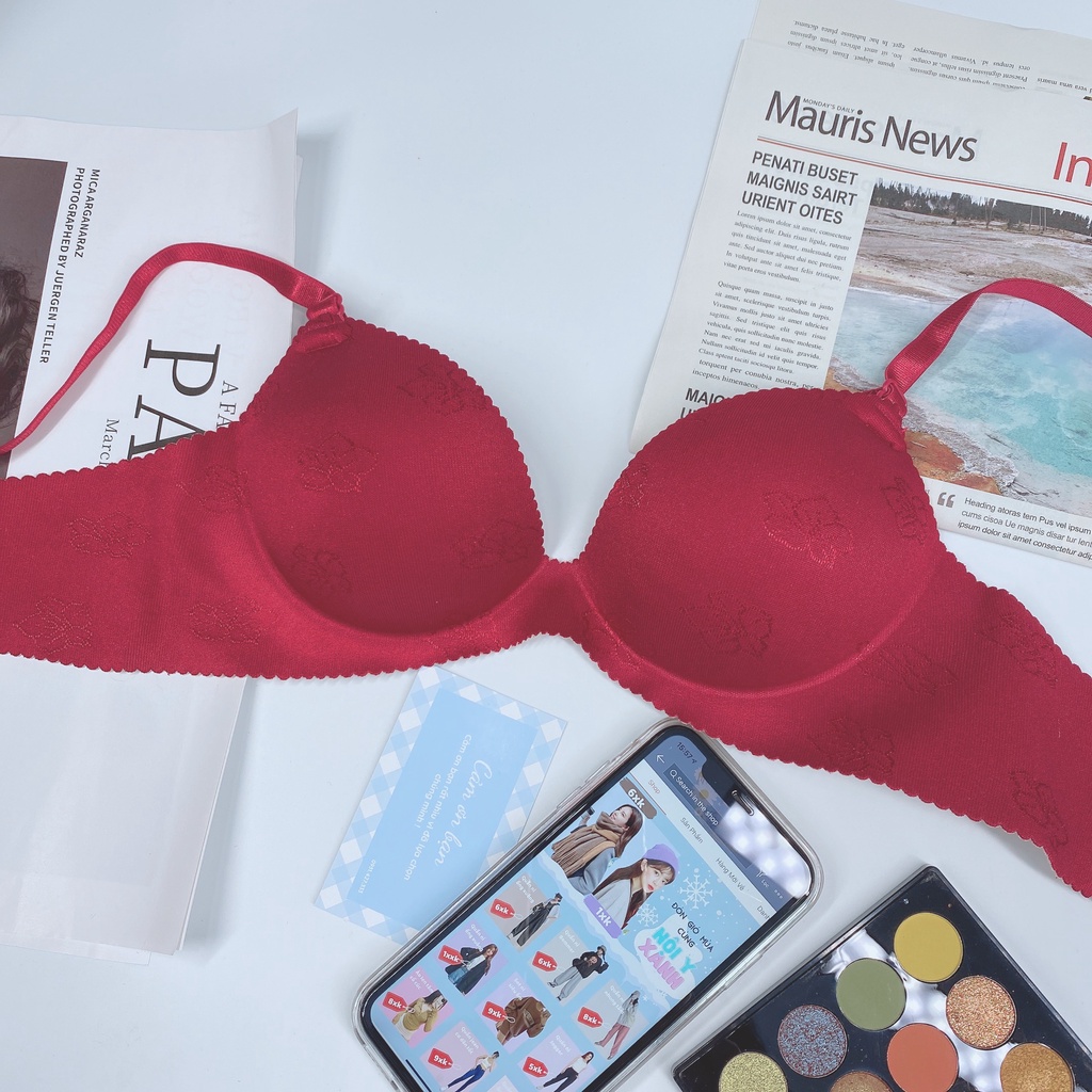 Áo Ngực Nữ Tạo Khe - Áo Lót Không Gọng Mút Bàn Tay 3 Nấc Cài nội y xanh chất đẹp giá tốt