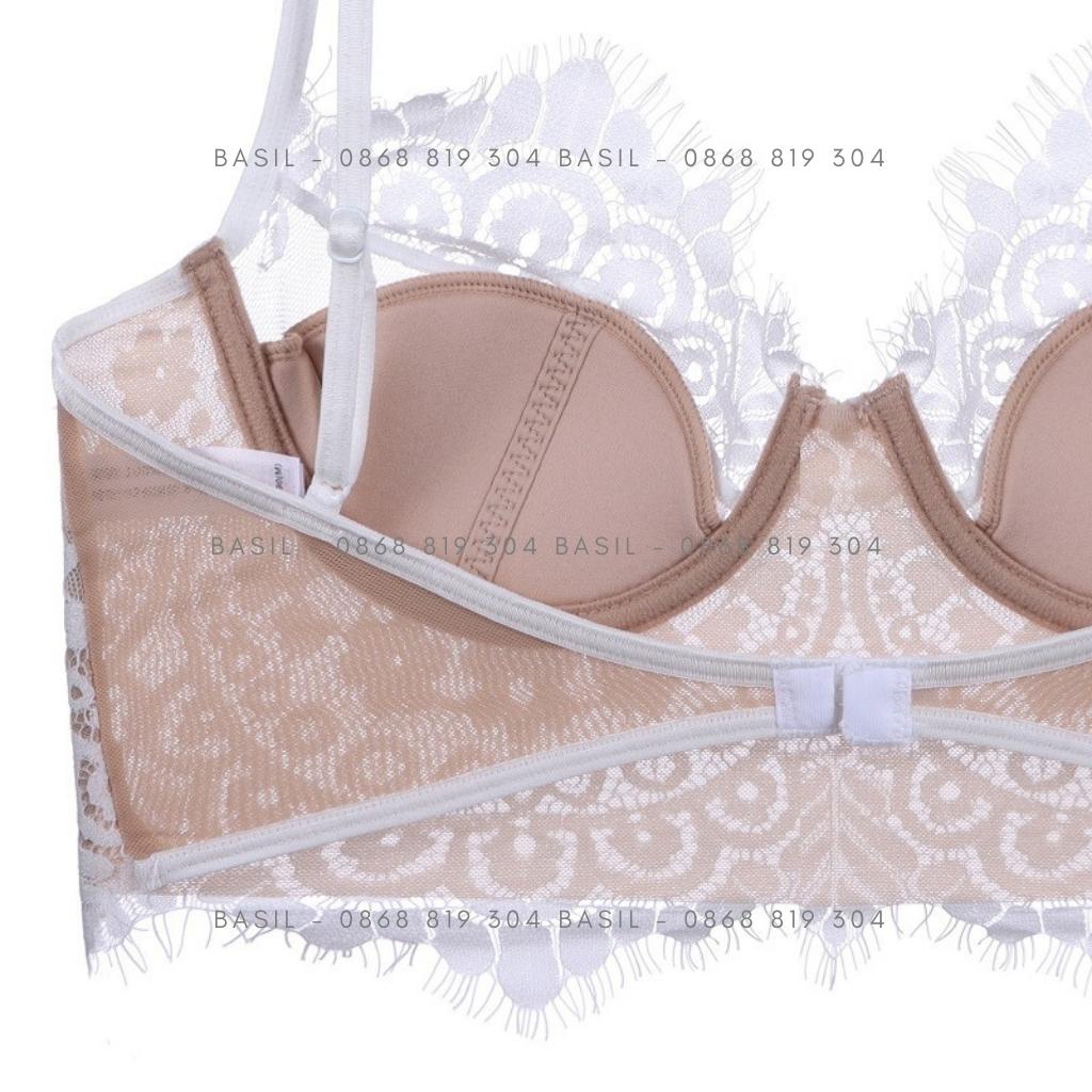 Áo lót bralette DA03 Basil nữ đệm mỏng có gọng phối ren mềm nhẹ