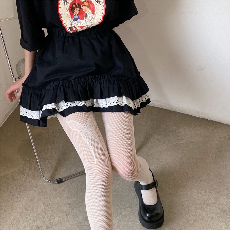 Quần Tất Lưới Họa Tiết Bướm Phong Cách Punk Lolita Ngọt Ngào Cho Nữ