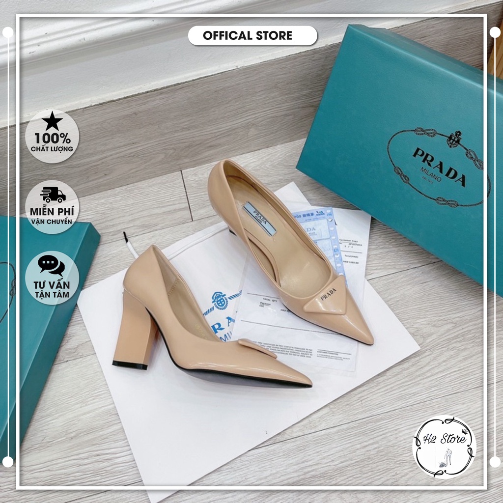 👠👟 Giày cao gót prada gót dẹt fullbox ⚡