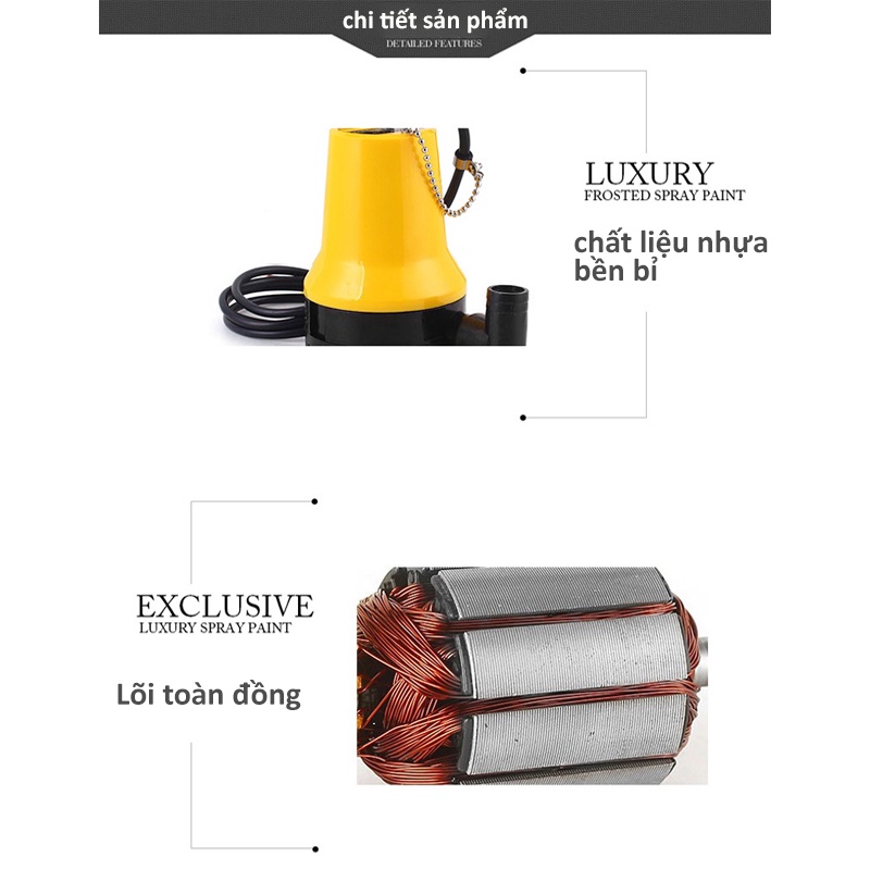 Máy bơm chìm vàng So Easy C0014Y1 công suất 45W điện áp 12V ngập nước chất thải trong ao hồ