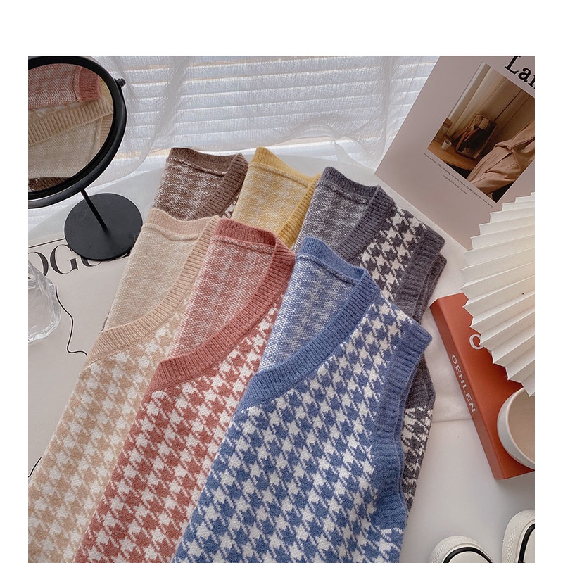 Kumi.vn order áo gile len lông họa tiết nanh sói nhiều màu sắc phong cách Hàn Quốc