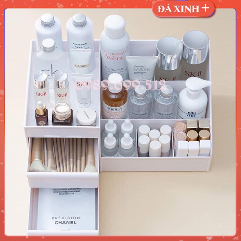 Kệ Đựng Mỹ Phẩm Đa Năng 3 Tầng 2 Ngăn Kéo Tiện Dụng