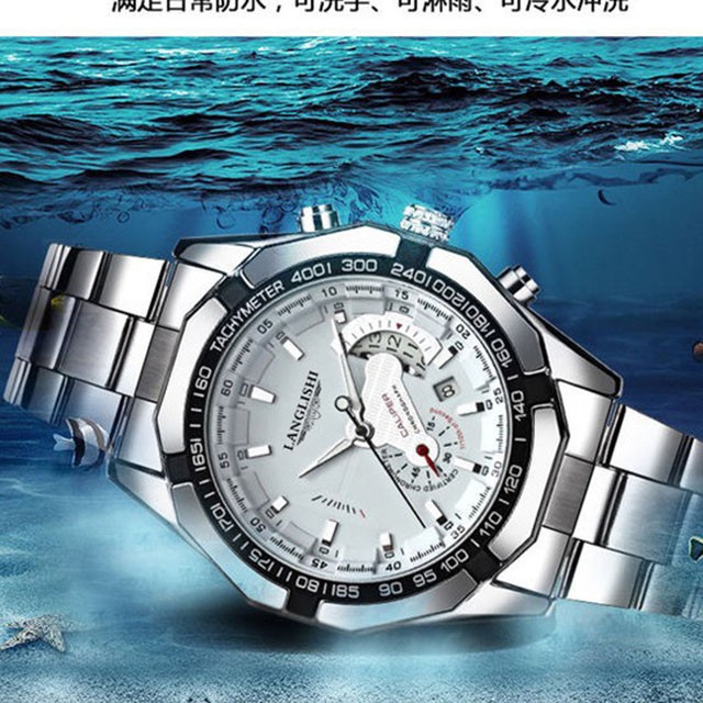 Đồng hồ nam dây da chính hãng, Đồng hồ da nam không thấm nước chính hãng LANGLISH đẹp cao cấp DH01A | BigBuy360 - bigbuy360.vn