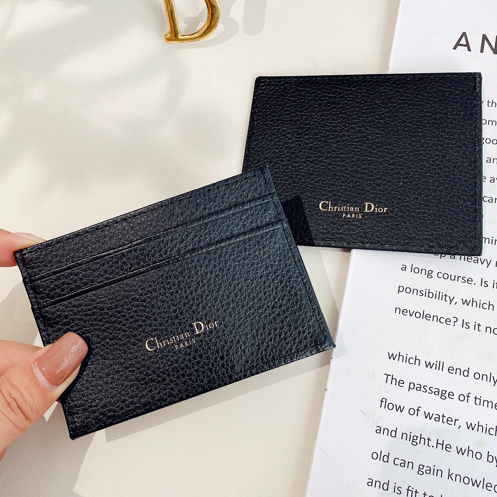 Ví da họa tiết PU Dior nhiều ngăn siêu mỏng dành cho đựng thẻ