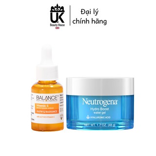 Combo dưỡng ẩm trắng da Serum Vitamin C Balance + gel dưỡng ẩm Neutrogena