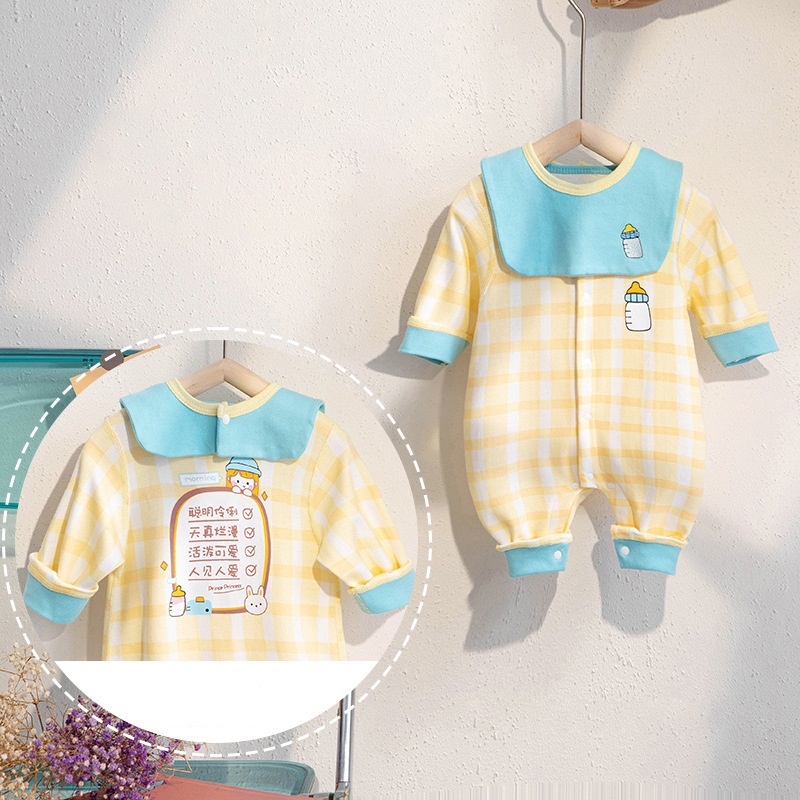 Bộ áo liền quần tay dài in hoạt hình phong cách hàn quốc dễ thương cho bé