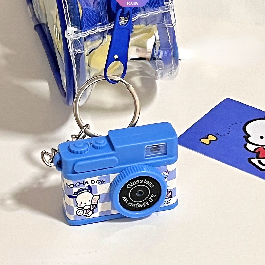 Móc Khóa Hình Máy Ảnh Hoạt Hình Sanrio My Melody Kuromi Pochacco Có Đèn Pin Dễ Thương
