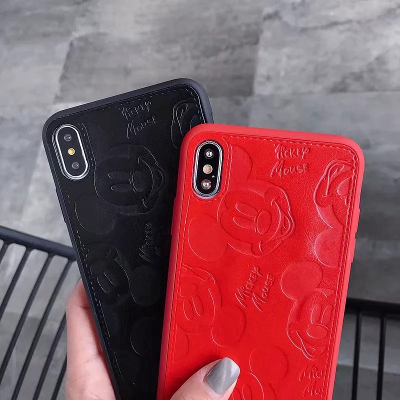 Ốp Điện Thoại Da Mềm Chống Rơi Hình Mickey Cho iphone 6 Plus 6s 7 ip 8 Plus X Xs MAX XR 11 Pro MAX