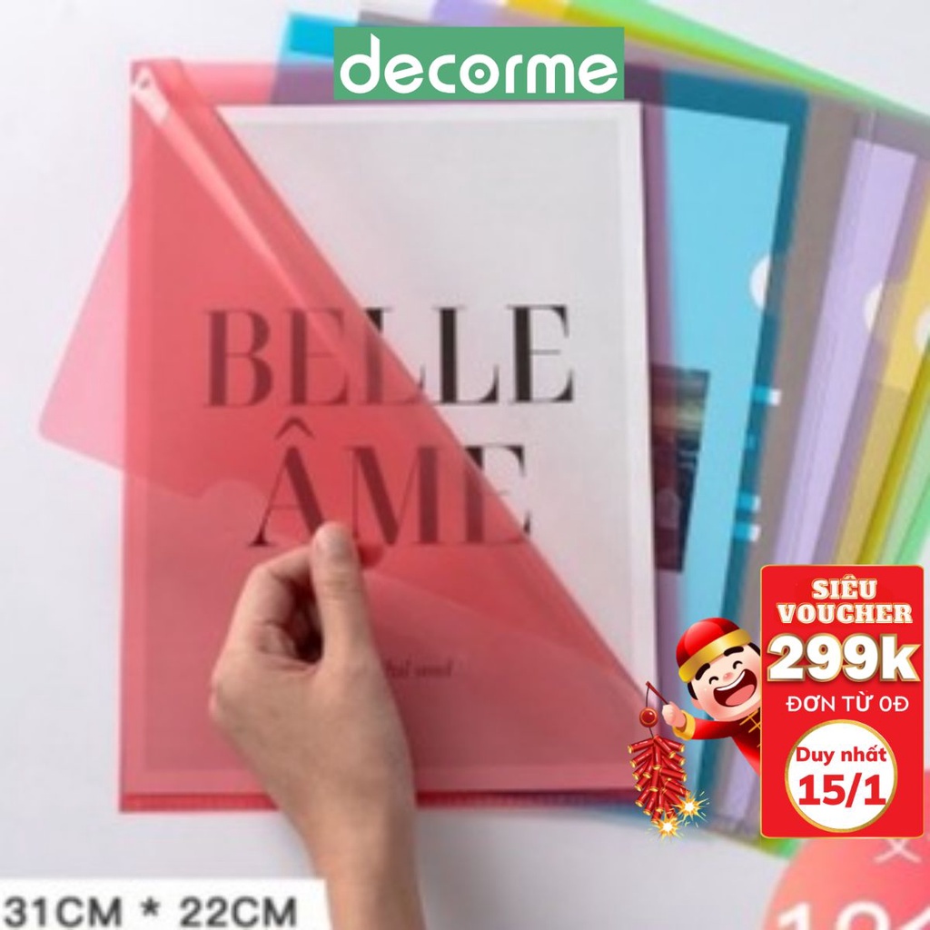 [Mã LIFEB04ALL giảm 10% tối đa 15K đơn 0Đ] Túi kẹp tài liệu A4 CLEAR COLOR