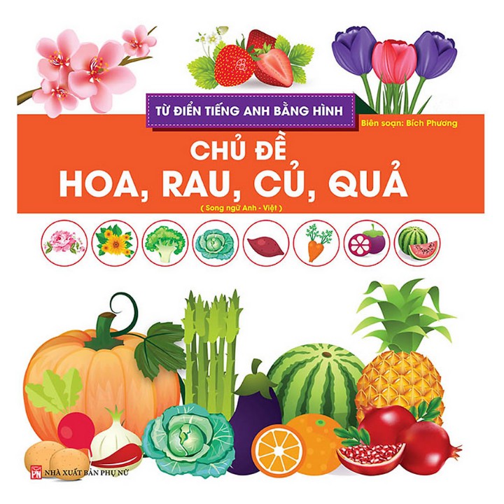 Sách - Từ điển tiếng Anh bằng hình - Chủ đề hoa, rau, củ, quả