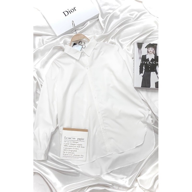 Áo sơ mi trắng thời trang đuôi tôm dành cho nữ, áo sơ mi baisic phong cách Hàn Quốc siêu xinh... | BigBuy360 - bigbuy360.vn