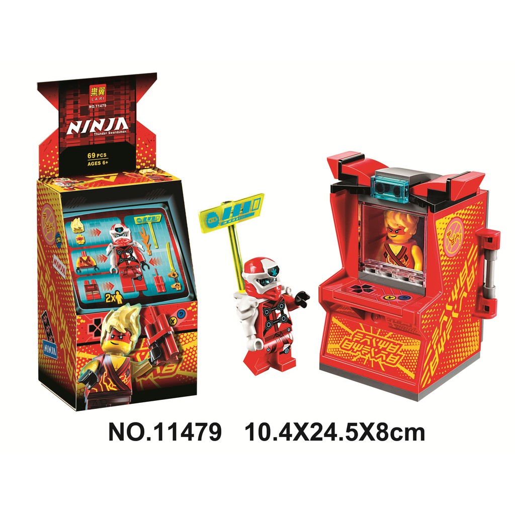 Đồ chơi lắp ráp Ninjago Lari 11479 Bộ phụ kiện Minifigures Ninja Đỏ Digi Avatar Kai và thùng game Season phần 12