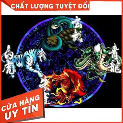 [GIÁ SỐC] ĐỒNG TIỀN XU TỨ LINH LONG LÂN QUY PHỤNG - tặng kèm túi gấm long phụng