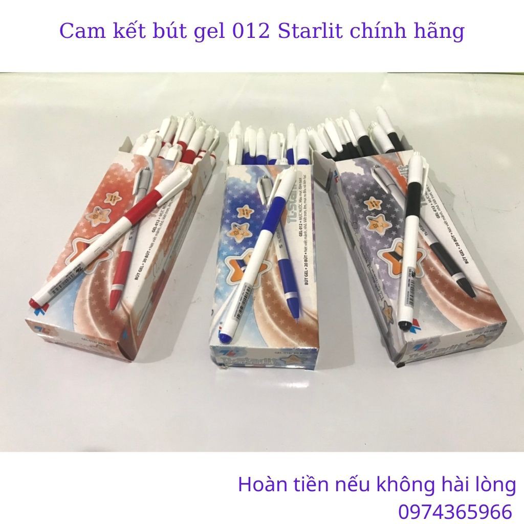 1 bút gel 012 Thiên Long/bút gel/bút starlit ngòi 0,5mm mực xanh, đen, đỏ chính hãng