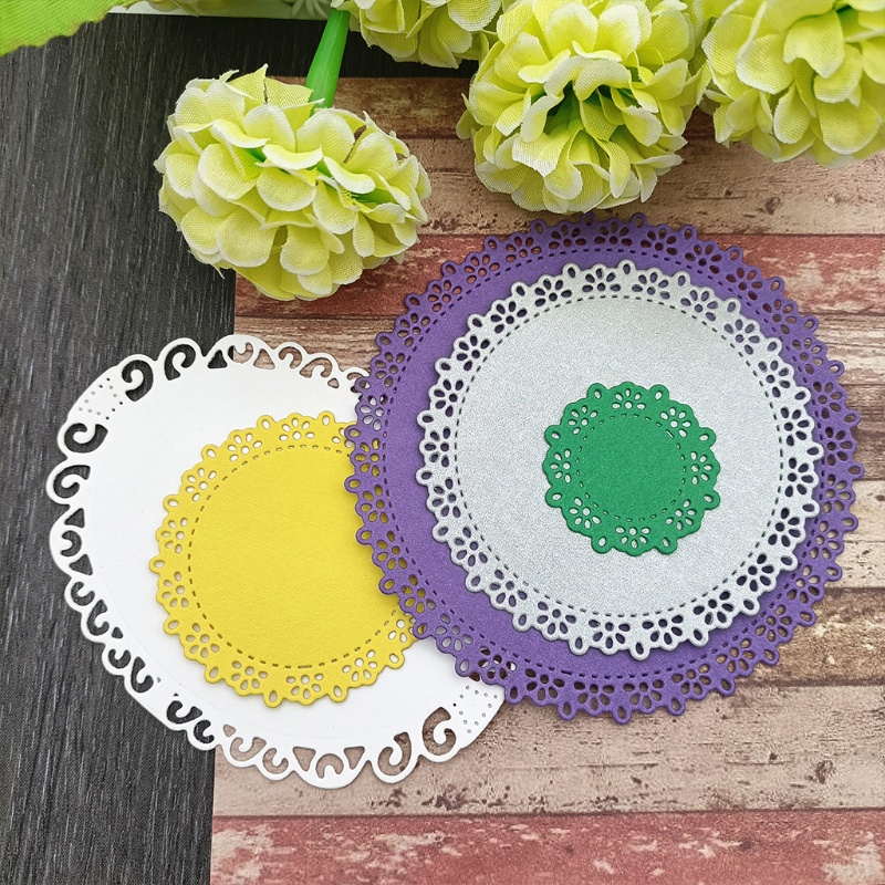 QQ Khuôn Cắt Giấy Kim Loại Hình Thẻ Tròn Độc Đáo Trang Trí Sổ Tay/ Album Ảnh