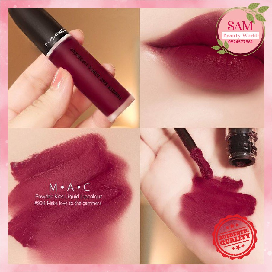 [ CHUẨN AUTH ] Son Kem Lì MAC Powder Kiss Liquid 994 Make Love To The Camera - Màu đỏ rượu trầm