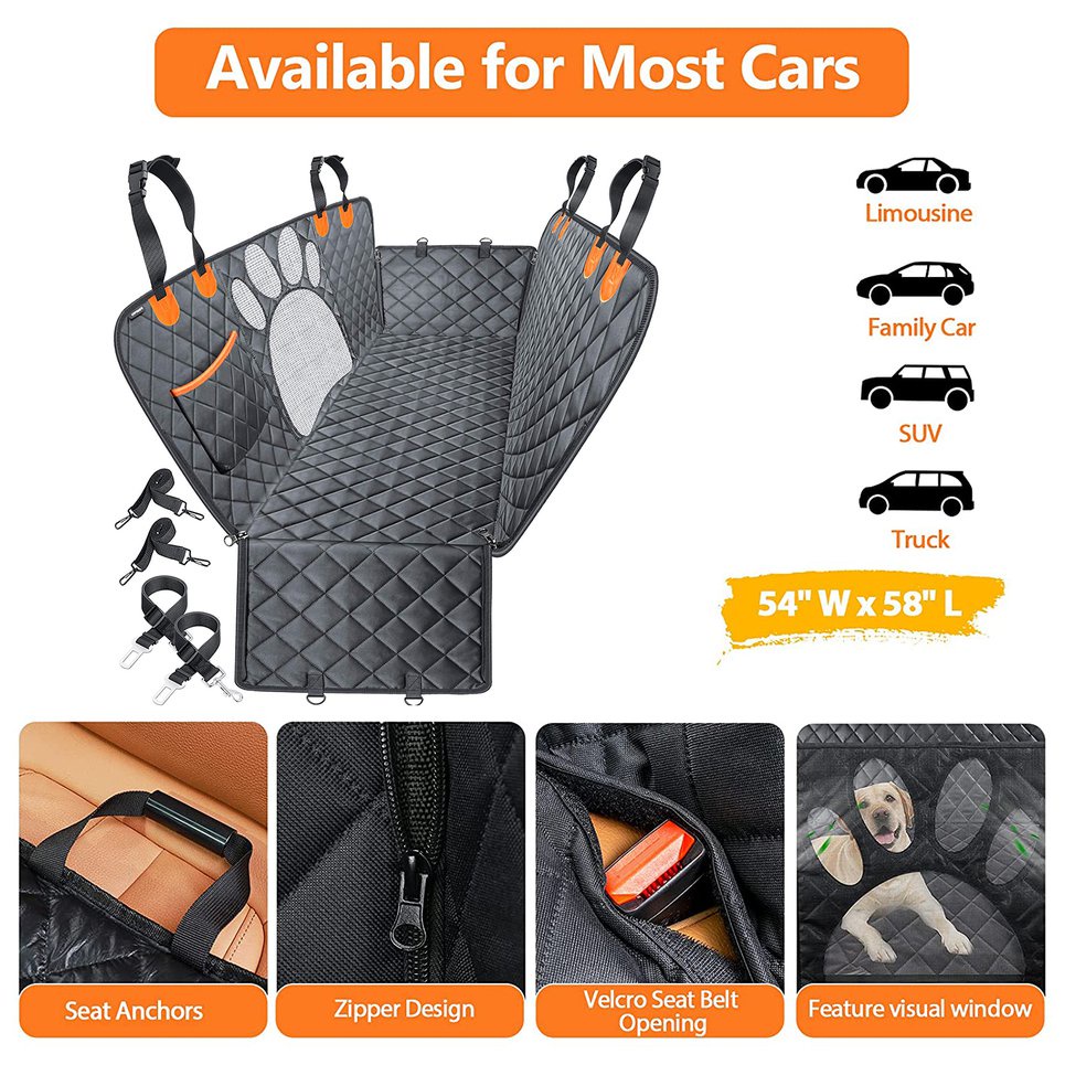 Car Seat Cover Waterproof Pet Dog Carrier Car Trunk Protector Hammock Carrier