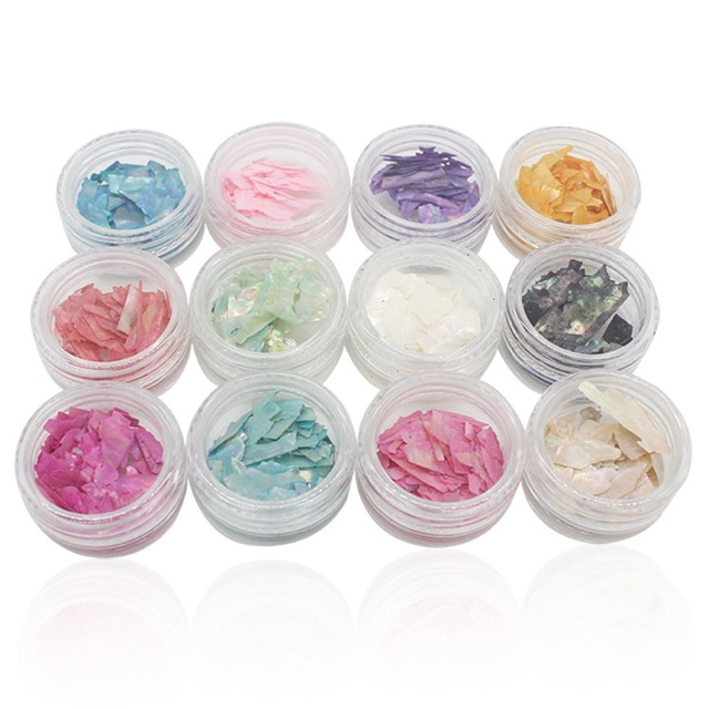 Set xà cừ 12 màu miếng mỏng