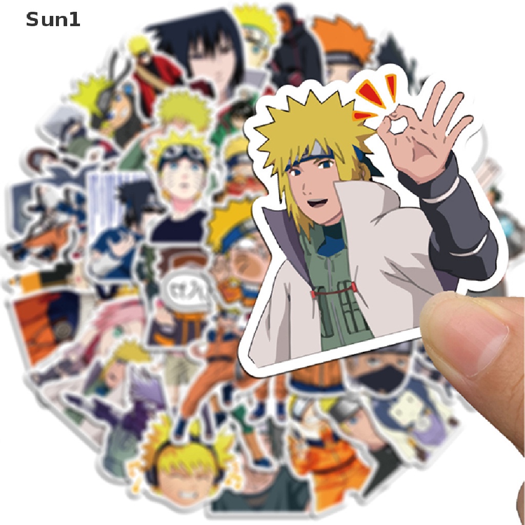 Bộ 50 Miếng Dán Hoạt Hình Naruto Chống Thấm Nước Trang Trí Ván Trượt
