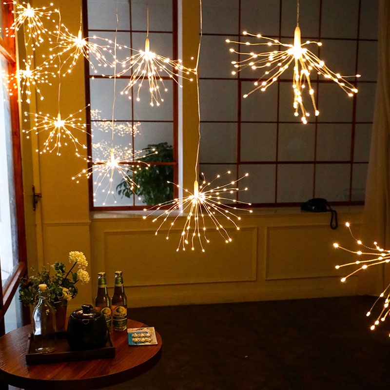 Dây Đèn LED 25 Bóng Hình Hoa Bồ Công Anh Trang Trí Giáng Sinh Kèm Hộp Pin