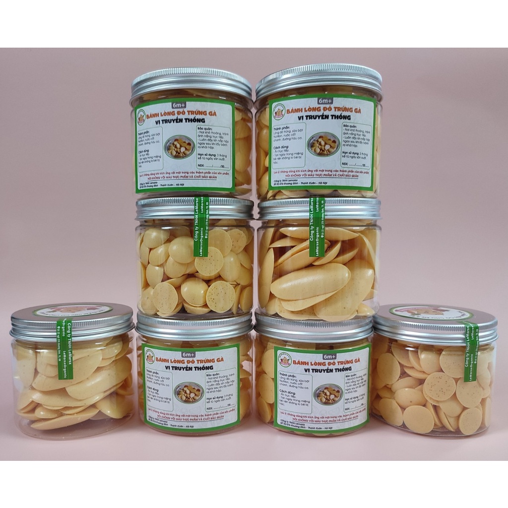 Bánh Ăn Dặm - Bánh Lòng Đỏ Trứng Gà Vị Truyền Thống Cho Bé Từ 6 Tháng (Hũ 500ml)