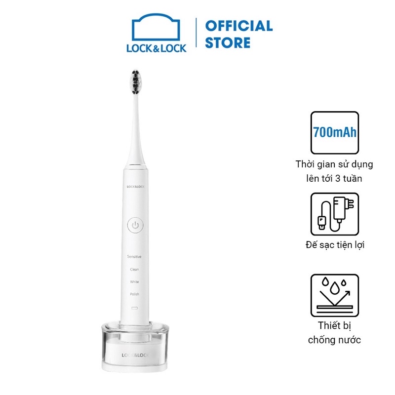 Bàn Chải Đánh Răng Điện Lock&amp;Lock ERN346 ( Chính hãng - Tặng kèm 2 đầu bàn chải )