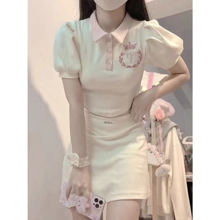 Femininechic Thời Trang Nữ Rốn top Mới Gợi Cảm Cô Gái Phù Hợp Với Váy Mùa Hè Phong Cách Đại Học Dễ Thương Ngọt Ngào Hai Mảnh Cổ Tích Đầm Nữ