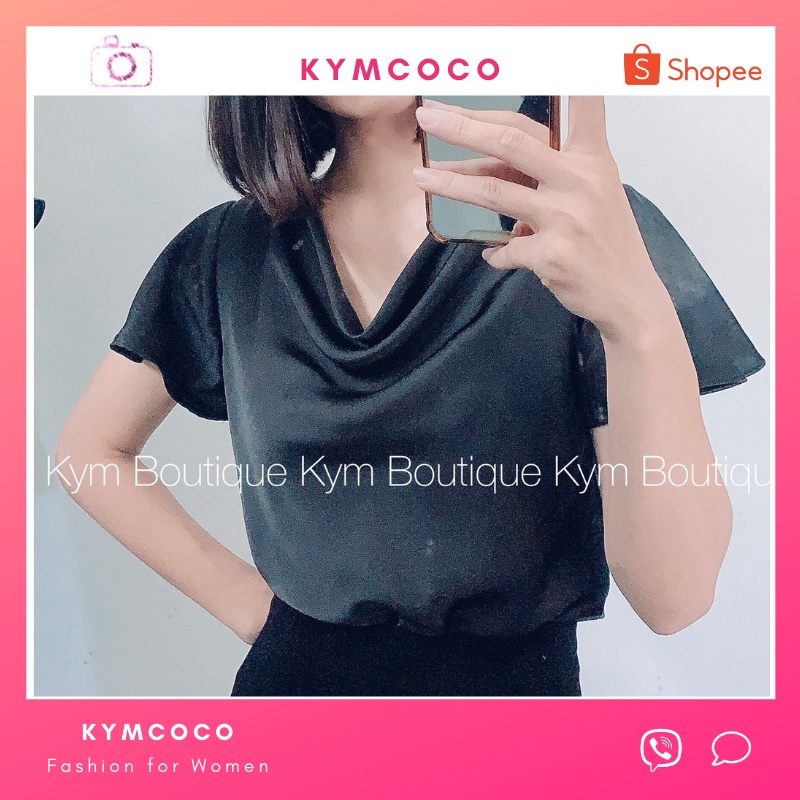 Áo lụa cổ đổ nữ công sở đi làm cao cấp KYMCOCO 02 siêu mát nhẹ