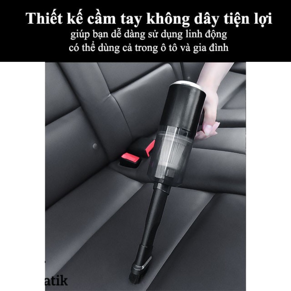 MÁY HÚT BỤI CẦM TAY KHÔNG DÂY SIÊU MINI Aikesi M02 [BH 1:1] HÚT CỰC MẠNH 6000PA - 120W, SẠC USB, NHỎ...