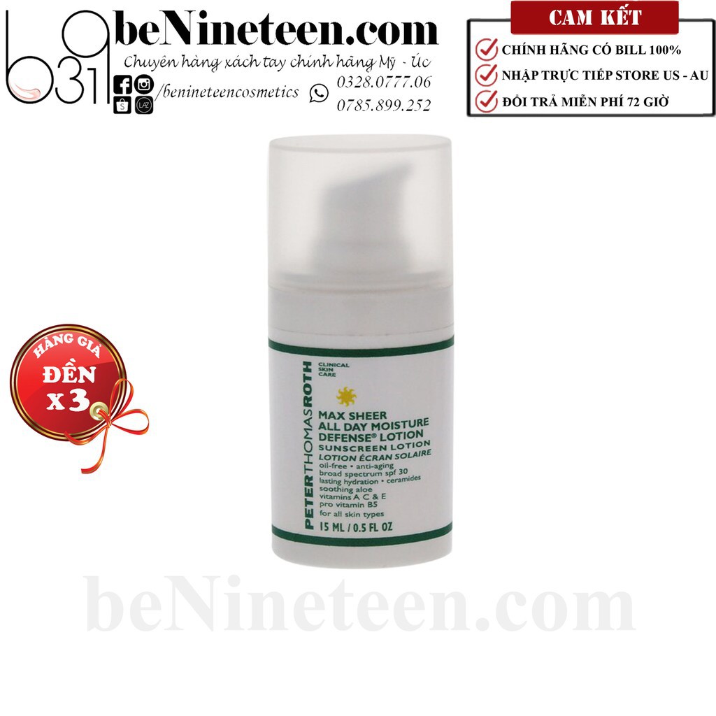 Kem Dưỡng Ẩm Chống Nắng Peter Thomas Max Sheer All Day Moisture Defense Lotion SPF 30