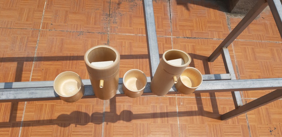 Bình rượu tre+ 2 ly tre