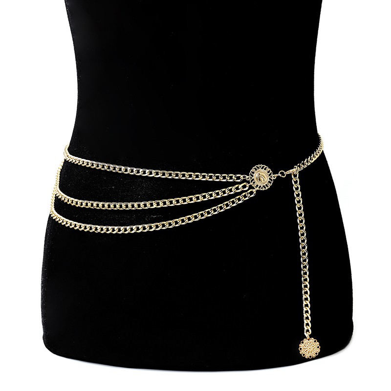 Thắt lưng dây xích kim loại phong cách boho dành cho nữ