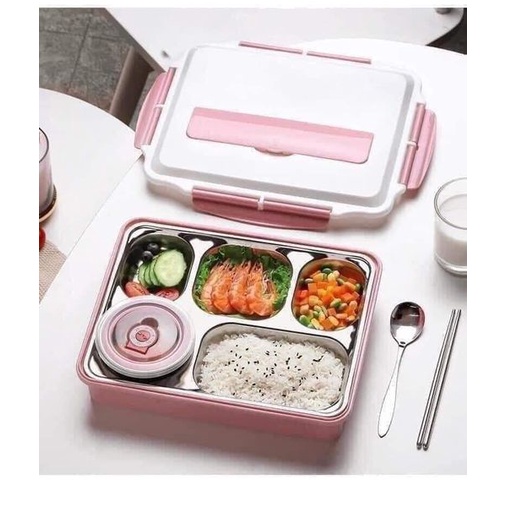 Khay Cơm Inox 5 Ngăn, Hộp Cơm Văn Phòng 5 Ngăn Giữ Nhiệt