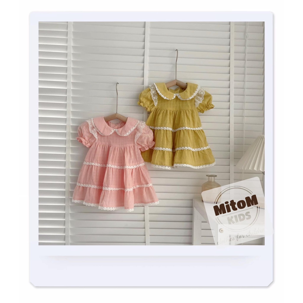 [SALE SỐC] Đầm thiết kế - Đầm váy tầng xoè  ♥️ FREESHIP ♥️ tay áo phồng, cổ và chân váy xòe phối ren mềm với 3 tầng xinh