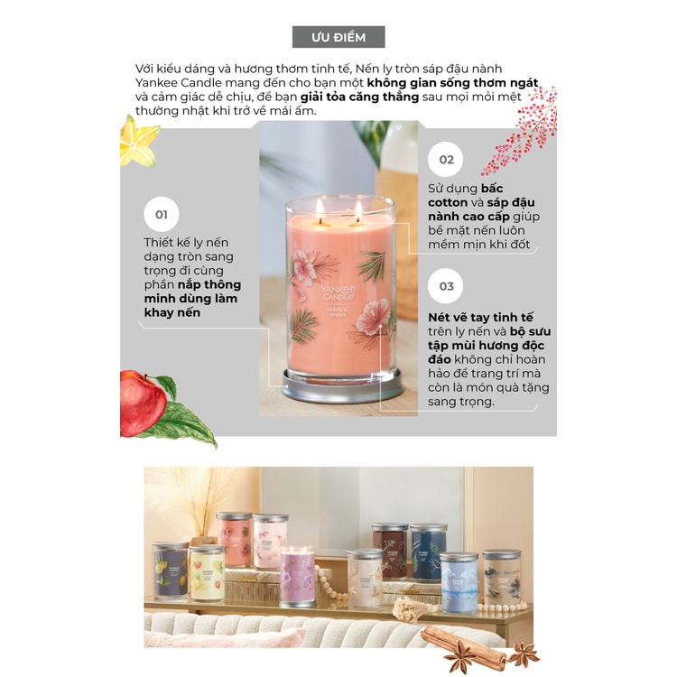 Nến ly tròn sáp đậu nành Yankee Candle size L (567g) - Iced Berry Lemonade