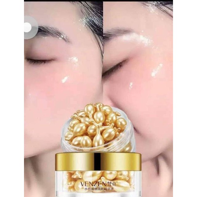 Serum viên bôi dưỡng da căng bóng VENZEN Siêu Phẩm dưỡng da Dùng LÀ Mê Tinh chất dạng viên cung cấp collagen dưỡng ẩm