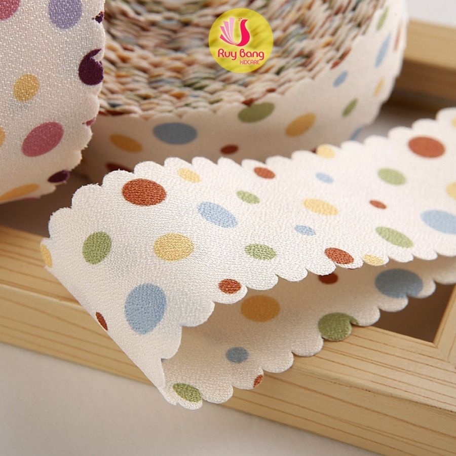 Ruy băng chấm bi HQ 38mm dùng làm nơ bờm, kẹp tóc RB2215