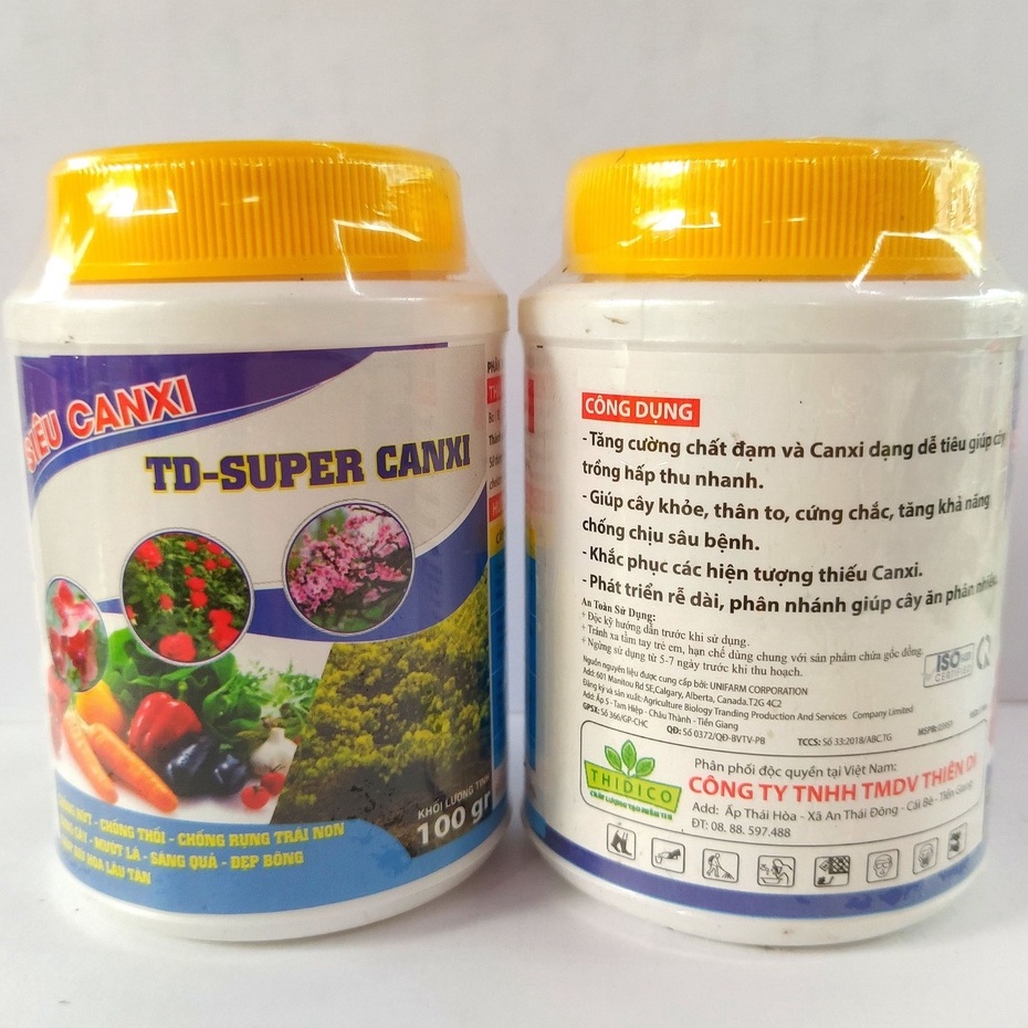 Siêu Canxi 100g, Phân Bón Super Canxi chống thối và nứt trái, dưỡng hoa cứng cây