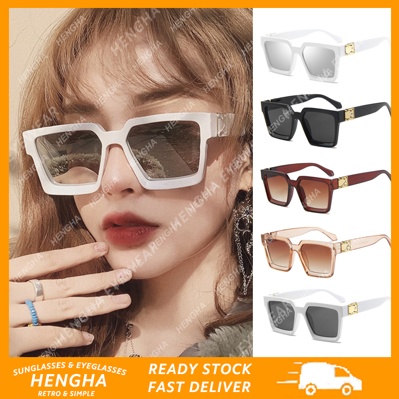 Kính Mát Gọng Vuông Kích Thước Lớn Cá Tính Thời Trang Cho Nam Và Nữ