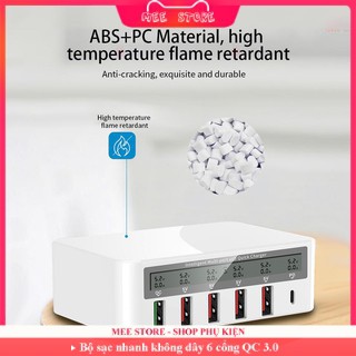 Bộ sạc thông minh không dây 6 cổng 8A 40W QC 3.0, sạc 7 thiết bị cùng lúc - Mee Store 247