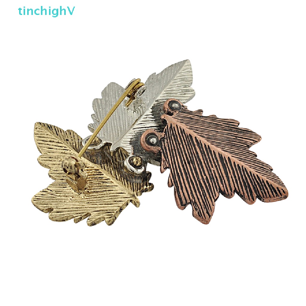 [TinchighV] Ghim Cài Áo Hình Lá Phong Mạ Vàng / Bạc Phong Cách Vintage Cho Nữ [Mới]