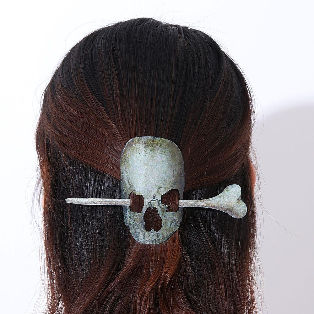 Kẹp Tóc Trang Trí Halloween Hình Đầu Lâu Phù Thủy Cổ Điển Cho Nữ