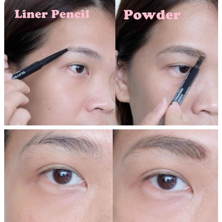 Chì Kẻ Mày Tạo Hiệu Ứng Nét Mày Tự Nhiên Silkygirl Perfect Brow Liner &amp; Powder 0.5g