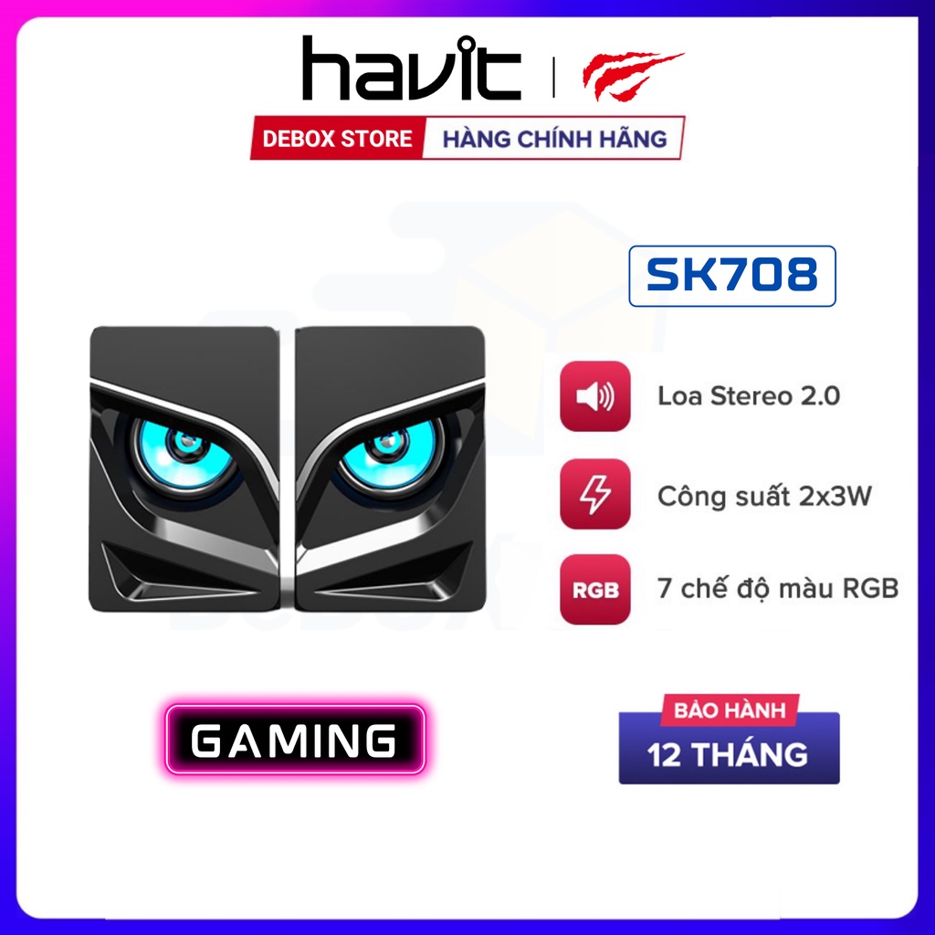 Giao hàng nhanh Loa Gaming RGB HAVIT SK708, Âm Thanh Stereo 2.0 thumbnail