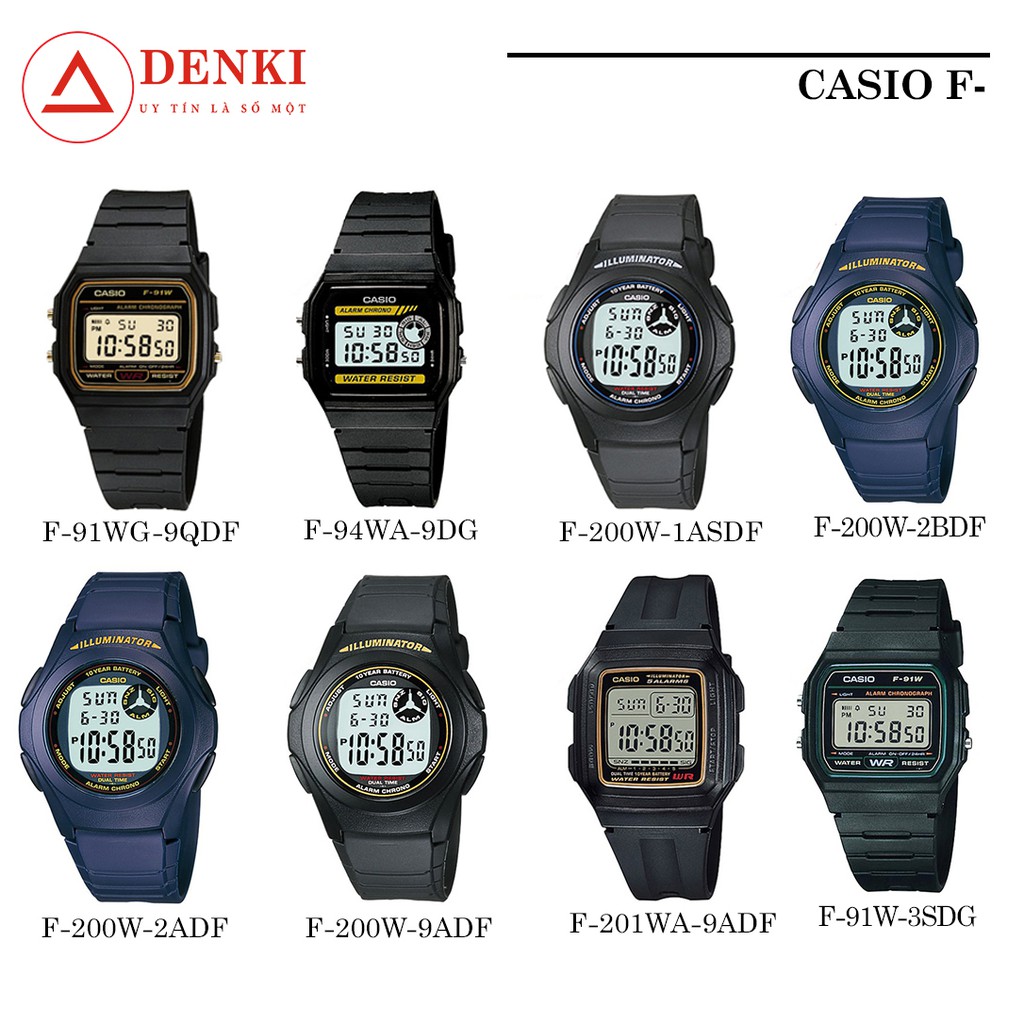 [GIÁ HỦY DIỆT] Đồng hồ điện tử nam dây nhựa Casio Standard chính hãng Anh Khuê F-201