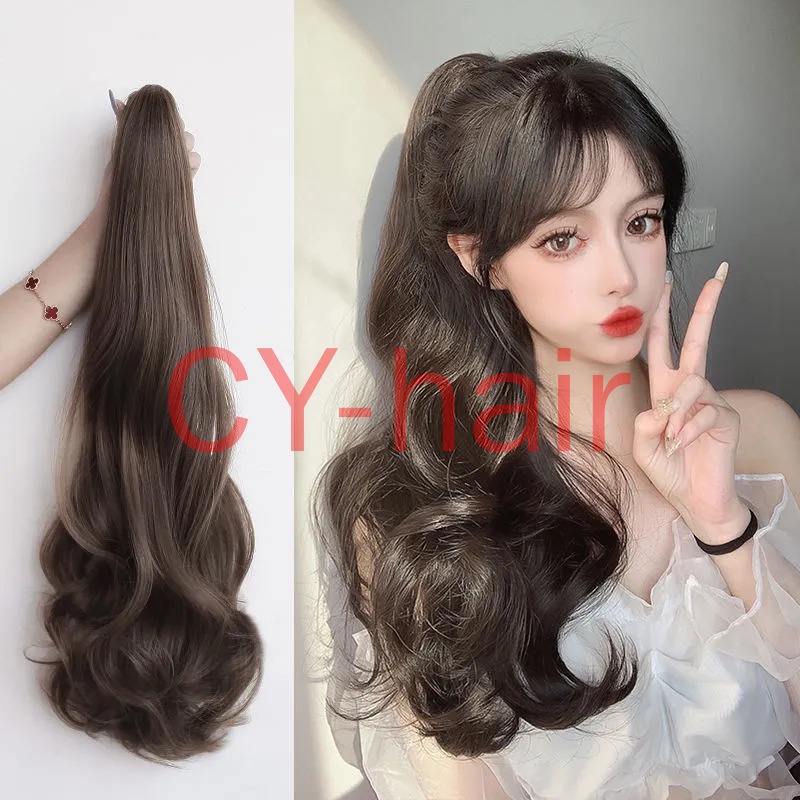 Tóc Giả Đuôi Ngựa Dài Xoăn Gợn Sóng Tự Nhiên Cho Nữ